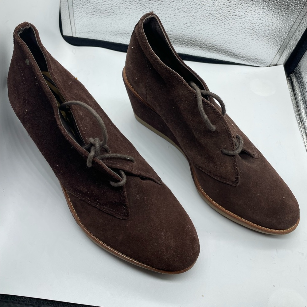 Brown Coach swade booties size 9b